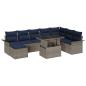 Preview: Gartensofa-set mit Kissen 9 pcs Grau Poly-Rattan