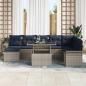 Preview: Gartensofa-set mit Kissen 9 pcs Grau Poly-Rattan