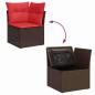 Preview: Sofa Set mit Kissen 11 pcs Braun Poly-Rattan