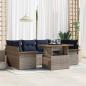Preview: ARDEBO.de - Garten-Sofa-Set mit Kissen 7 pcs Grau und Marineblau