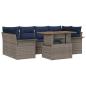 Preview: Garten-Sofa-Set mit Kissen 7 pcs Grau und Marineblau