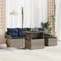 Preview: ARDEBO.de - Garten-Sofa-Set mit Kissen 6 pcs Grau und Marineblau