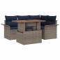 Preview: Garten-Sofa-Set mit Kissen 5 pcs Grau und Marineblau