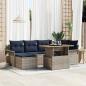 Preview: ARDEBO.de - Garten-Sofa-Set mit Kissen 7 pcs Grau und Marineblau