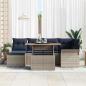 Preview: Garten-Sofa-Set mit Kissen 7 pcs Grau und Marineblau