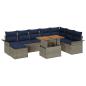 Preview: Garten-Sofa-Set mit Kissen 9 pcs Grau und Marineblau