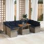 Preview: ARDEBO.de - Garten-Sofa-Set mit Kissen 10 pcs Grau und Marineblau