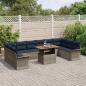 Preview: Gartensofa-set 11 pcs Grau und Marineblau Poly-Rattan