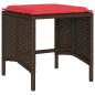 Preview: 4-tlg. Garten-Sofagarnitur mit Kissen Braun Poly Rattan