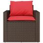 Preview: 4-tlg. Garten-Sofagarnitur mit Kissen Braun Poly Rattan