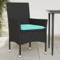 Preview: ARDEBO.de - Gartenstühle mit Kissen 2 Stk. Schwarz Poly Rattan