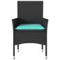 Preview: Gartenstühle mit Kissen 2 Stk. Schwarz Poly Rattan