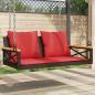 Preview: ARDEBO.de - Hängebank mit Kissen Braun 109x62x40 cm Poly Rattan