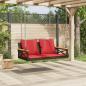 Preview: Hängebank mit Kissen Braun 109x62x40 cm Poly Rattan