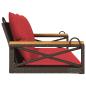 Preview: Hängebank mit Kissen Braun 109x62x40 cm Poly Rattan