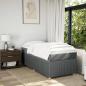 Preview: Boxspringbett mit Matratze Dunkelgrau 90x200 cm Stoff