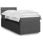 Preview: ARDEBO.de - Boxspringbett mit Matratze Dunkelgrau 90x200 cm Stoff