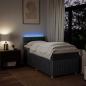 Preview: Boxspringbett mit Matratze Dunkelgrau 90x200 cm Stoff