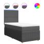 Preview: Boxspringbett mit Matratze Dunkelgrau 90x200 cm Stoff