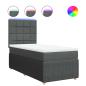 Preview: Boxspringbett mit Matratze Dunkelgrau 90x200 cm Stoff