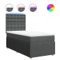 Preview: Boxspringbett mit Matratze Dunkelgrau 90x200 cm Stoff