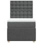 Preview: Boxspringbett mit Matratze Dunkelgrau 90x200 cm Stoff