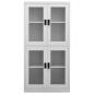 Preview: Büroschrank Hellgrau 90x40x180 cm Stahl und Gehärtetes Glas