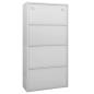 Preview: Büroschrank Hellgrau 90x40x180 cm Stahl und Gehärtetes Glas