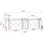 Preview: Hängendes Kopfteil Mit LED Licht Hellgrau Samt