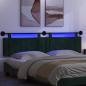 Preview: Hängendes Kopfteil Mit LED Licht Dunkelgrün Samt