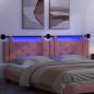 Preview: Hängendes Kopfteil Mit LED Licht Rosa Samt