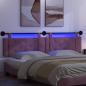 Preview: Hängendes Kopfteil Mit LED Licht Lila Samt
