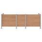Preview: Mülltonnenzaun Braun 315 x 85 x 115 cm Aluminium und WPC