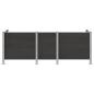 Preview: Mülltonnenzaun Grau 315 x 85 x 115 cm Aluminium und WPC