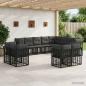 Preview: ARDEBO.de - Outdoor-Sofagarnitur Schwarz und Dunkelgrau Polyester