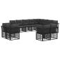 Preview: Outdoor-Sofagarnitur Schwarz und Dunkelgrau Polyester