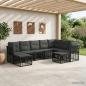 Preview: ARDEBO.de - Outdoor-Sofagarnitur Schwarz und Dunkelgrau Polyester