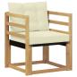 Preview: Outdoor-Sofa Massives Akazienholz und Textilene Weiß