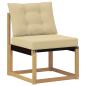 Preview: Outdoor-Sofa Massives Akazienholz und Textilene Weiß