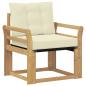 Preview: Outdoor-Sofa Massives Akazienholz und Textilene Weiß