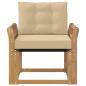 Preview: Outdoor-Sofa Massives Akazienholz und Textilene Weiß