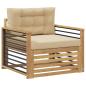 Preview: Outdoor-Sofa Polyester Weiß und Beige
