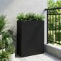 Preview: ARDEBO.de - Hoher Pflanzkübel Schwarz 55 x 22 x 70 cm Poly-Rattan
