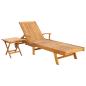 Preview: Sonnenliege mit Tisch Massivholz Teak Braun