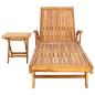 Preview: Sonnenliege mit Tisch Massivholz Teak Braun