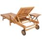 Preview: Sonnenliege mit Tisch Massivholz Teak Braun