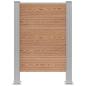 Preview: Mülltonnenzaun Braun 85 x 12 x 115 cm Aluminium und WPC