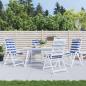 Preview: ARDEBO.de - Outdoor-Kissen 4 stk. Stoff Blau und Weiß 120 x 50 x 7 cm