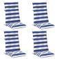 Preview: Outdoor-Kissen 4 stk. Stoff Blau und Weiß 120 x 50 x 7 cm