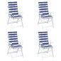 Preview: Outdoor-Kissen 4 stk. Stoff Blau und Weiß 120 x 50 x 7 cm